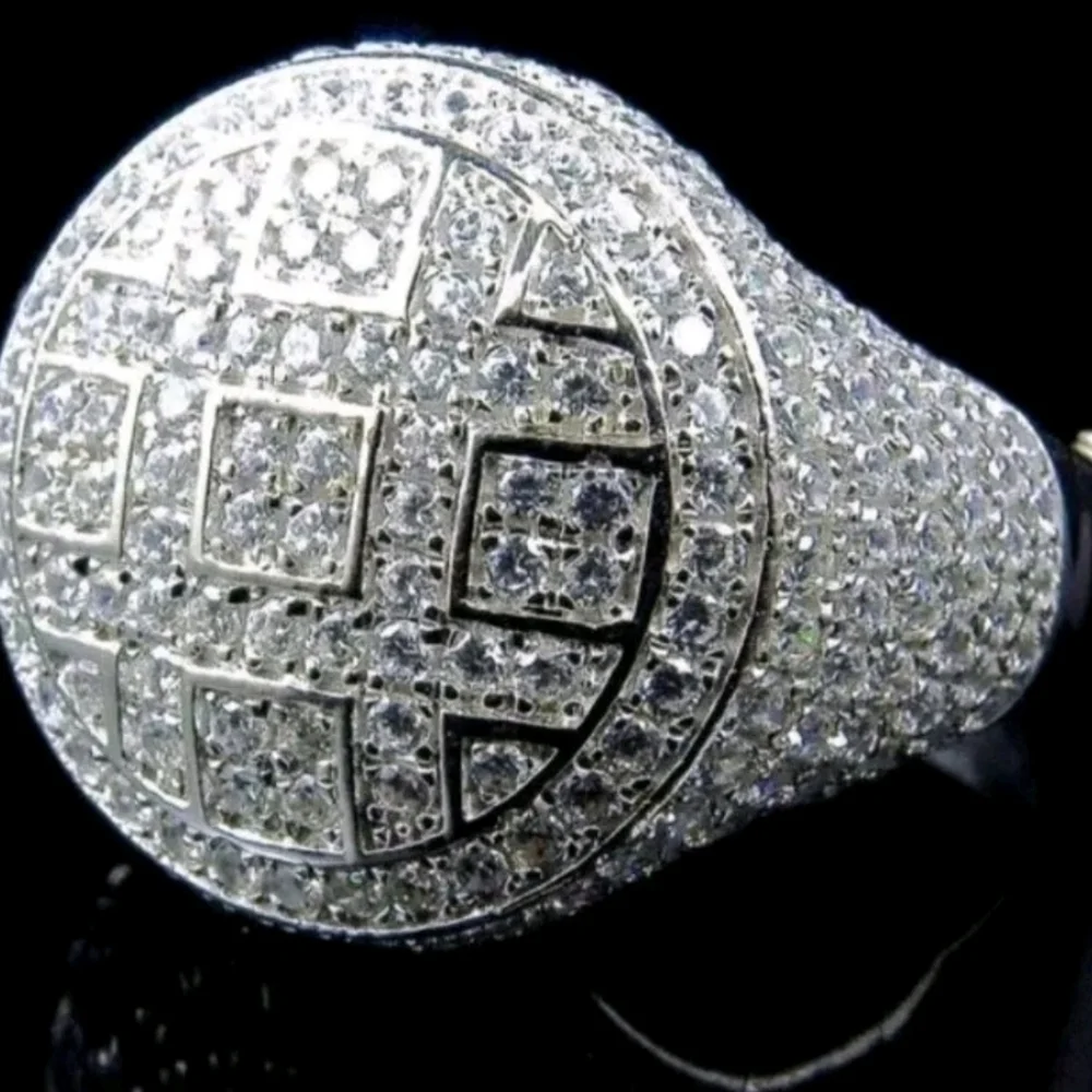 3Ct Round Lab-Created Diamond 14K White Gold Plated Pave Men's Pinky Ring Sz 11